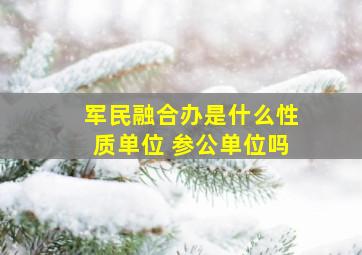 军民融合办是什么性质单位 参公单位吗